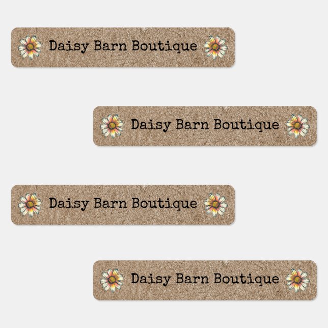 Custom Boutique Fabric Clothing Labels Kraft Daisy (Group)