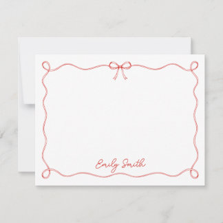 Custom Bow Border Note Card