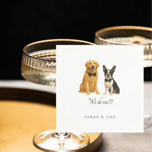 Custom Bow Tie  2 Pet Wedding Napkins