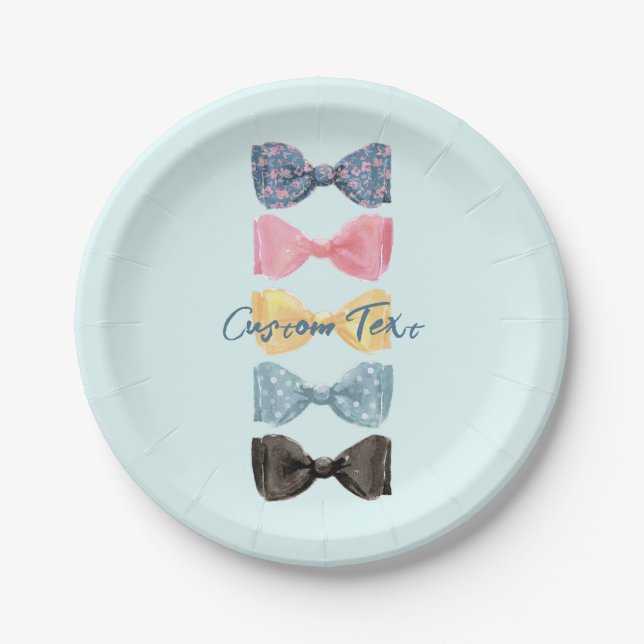 Custom Bow Ties Paper Plate (Front)