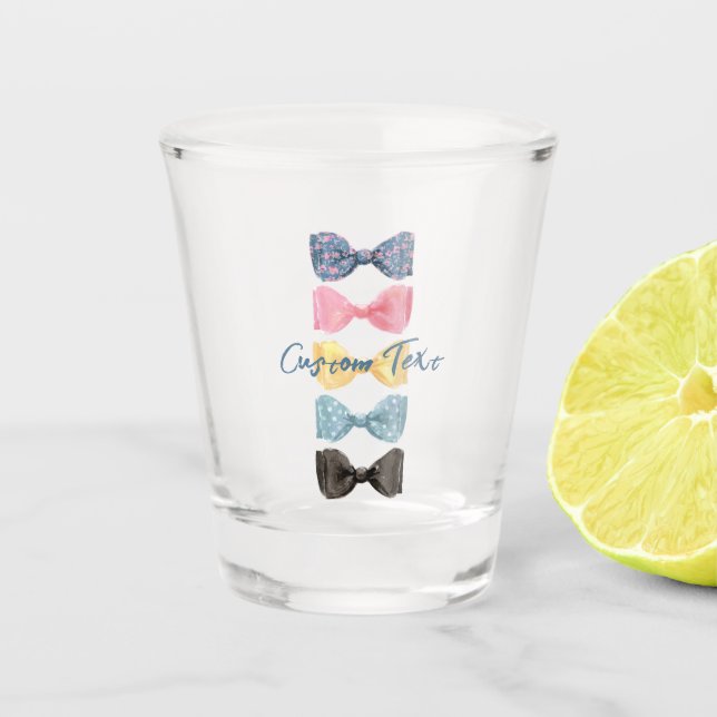Custom Bow Ties Shot Glass (Front)