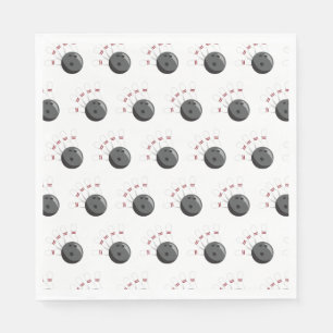 Custom Bowling Ball & Pins Pattern Napkin