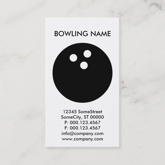 custom bowling business card (Front)
