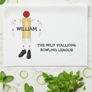 Custom Bowling League Tea Towel