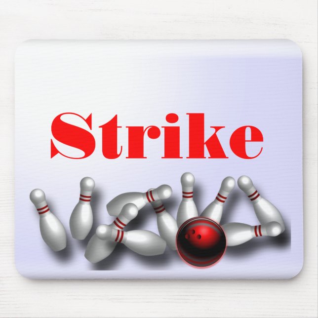 Custom Bowling Mousepads Computer Gifts (Front)