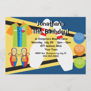 Custom Bowling Party Invitation