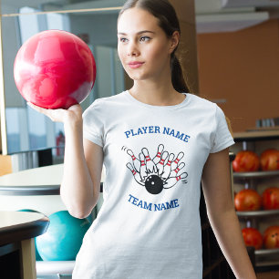 Custom Bowling Team Logo with Player & Team Name T-Shirt