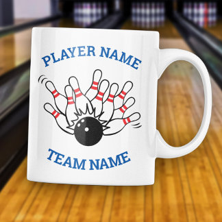 Custom Bowling Team Logo with Player & Team Name Two-Tone Coffee Mug