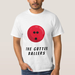 Custom Bowling Team Name Red Bowling Ball T-Shirt