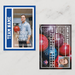 Custom Bowling Trading Card (Blue)