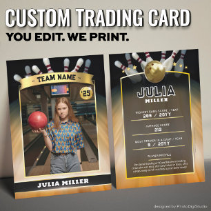 Custom Bowling Trading Card, Modern Bowler Card