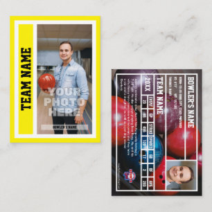 Custom Bowling Trading Card (Yellow)