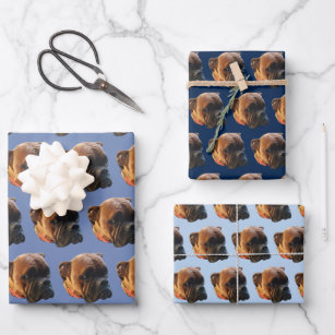 Custom Boxer Dog Pet Photo Wrapping Paper Sheet