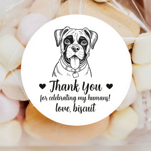 Custom Boxer Dog Wedding Favour Stickers
