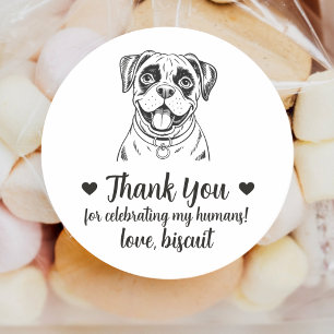 Custom Boxer Dog Wedding Favour Stickers