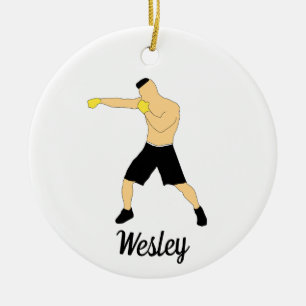 Custom. Boxing Man. Ceramic Ornament