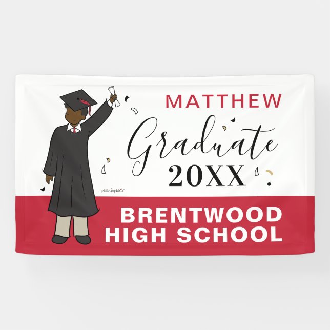 Custom Boy Avatar | High School Graduation Banner (Horizontal)