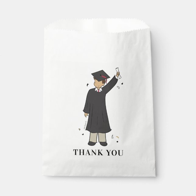 Custom Boy Avatar | High School Graduation Favour Bag (Front)