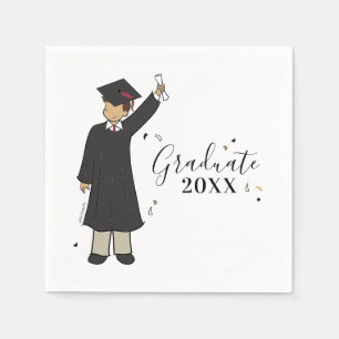 Custom Boy Avatar   High School Graduation Napkin