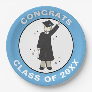 Custom Boy Avatar | High School Graduation Party P Paper Plate
