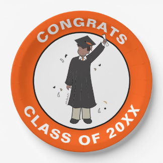 Custom Boy Avatar | High School Graduation Party P Paper Plate