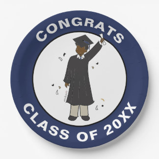 Custom Boy Avatar | High School Graduation Party P Paper Plate