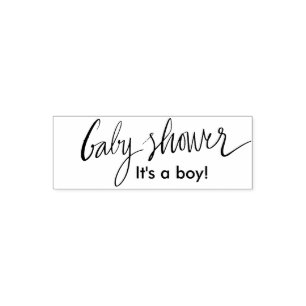 Custom boy or girl baby shower self inking stamp
