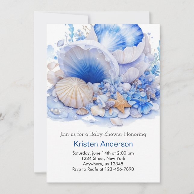 Custom Boy Under the Sea Baby Shower Invitation (Front)