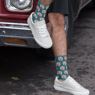 Custom Boyfriend Girlfriend Photo Cat Face Socks