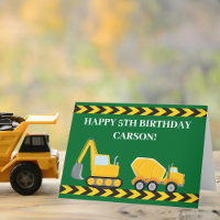 Custom Boys Birthday Dump Truck Excavator Green