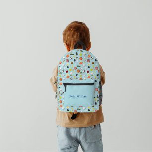 Custom Boys Cool Loves Sports  Printed Backpack
