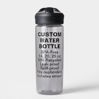 Custom BPA-Free Water Bottle 20oz CHARCOAL GREY