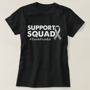 Custom Brain Cancer Support Squad Gray Ribbon Gift T-Shirt