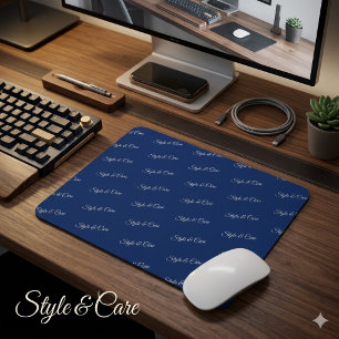 Custom Brand Pattern Navy Mouse Pad Office Accesso