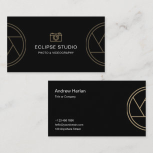 Custom Branded Black Minimalist Photographer  Business Card