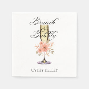 Custom Branded Brunch and Bubbly Bridal Shower  Napkin