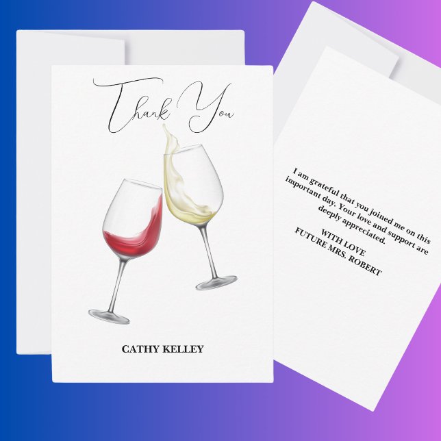 Custom Branded Brunch and Bubbly Bridal Shower  Thank You Card (Creator Uploaded)