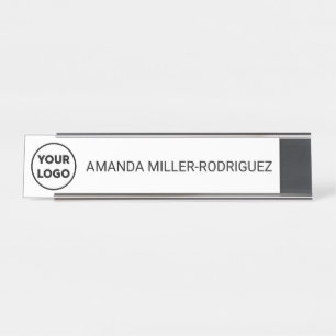 Custom Branded Business Company Logo and Long Name Desk Name Plate