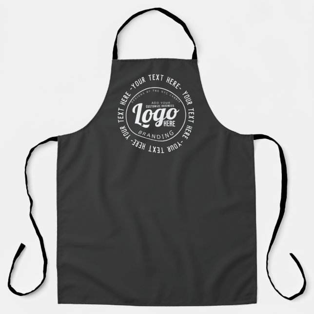 Custom Branded Business Logo Black Apron (Front)