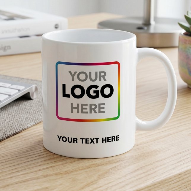 Custom Branded Business Logo Coffee Mug with Text (Creator Uploaded)