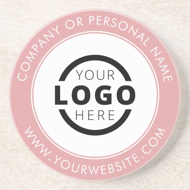 Custom Branded Business Logo Promotional Pink Coaster (Front)
