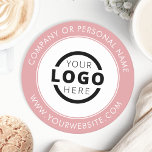 Custom Branded Business Logo Promotional Pink Round Paper Coaster<br><div class="desc">Create your own personalised coaster with your own company logo or custom image. Customised promotional coasters with your business logo are great for corporate dinner events, or any event where branded coasters would be ideal. If you have a restaurant, bar, catering company, or other food and beverage service business, this...</div>