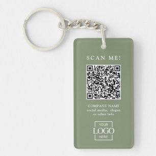Custom Branded Business Logo QR Code Modern Key Ring