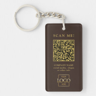 Custom Branded Business Logo QR Code Modern Key Ring