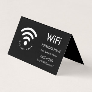 Custom Branded Business Name Wifi Details Black