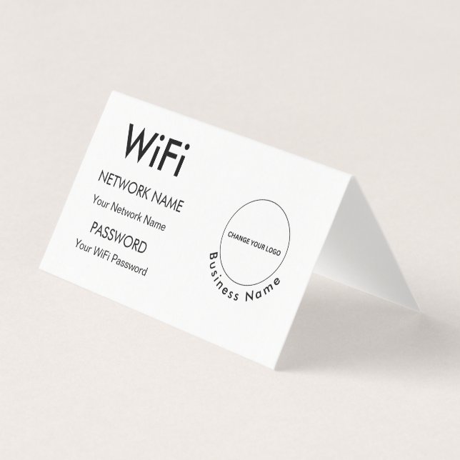 Custom Branded Business Name Wifi Details & Logo (Front)