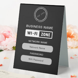 Custom Branded Business Name Wifi Details & Logo