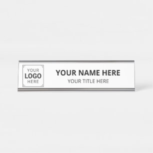 Custom Branded Company Logo Business Desk Name Plate