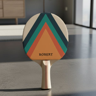 Custom Branded Cool Stylish Retro Stripes  Ping Pong Paddle