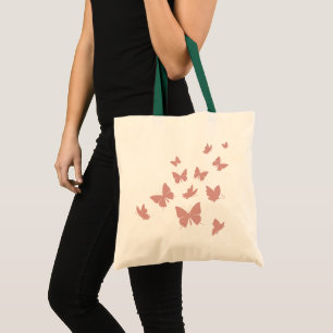 Custom Branded Cute Pink Flying Butterflies  Tote Bag